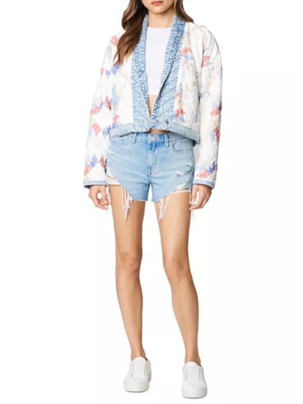 NEW BlankNYC Making Memories Quilted Patchwork Jacket Cotton Blank NYC - Picture 9 of 10